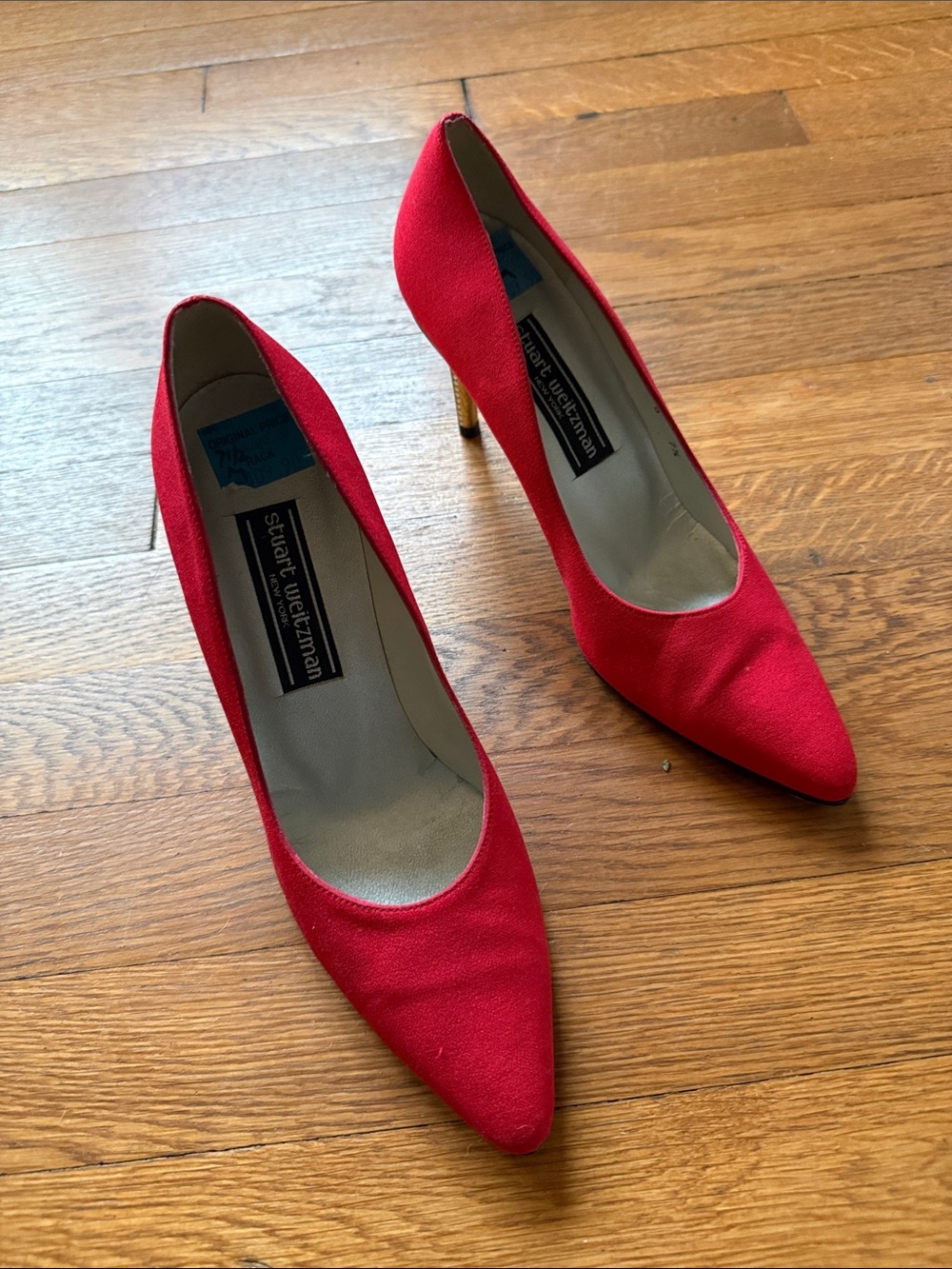 Stuart Weitzman Bright Red Pointed-Toe Pumps